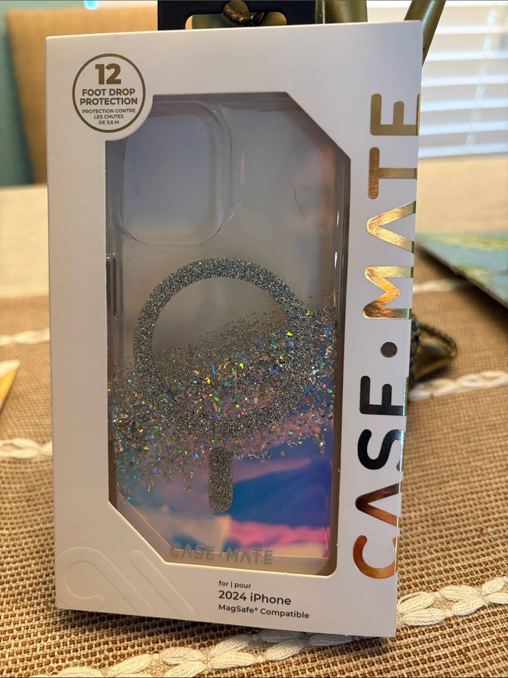 case-mate Iridescent Glitter MagSafe iPhone Case - Silver iPhone 16